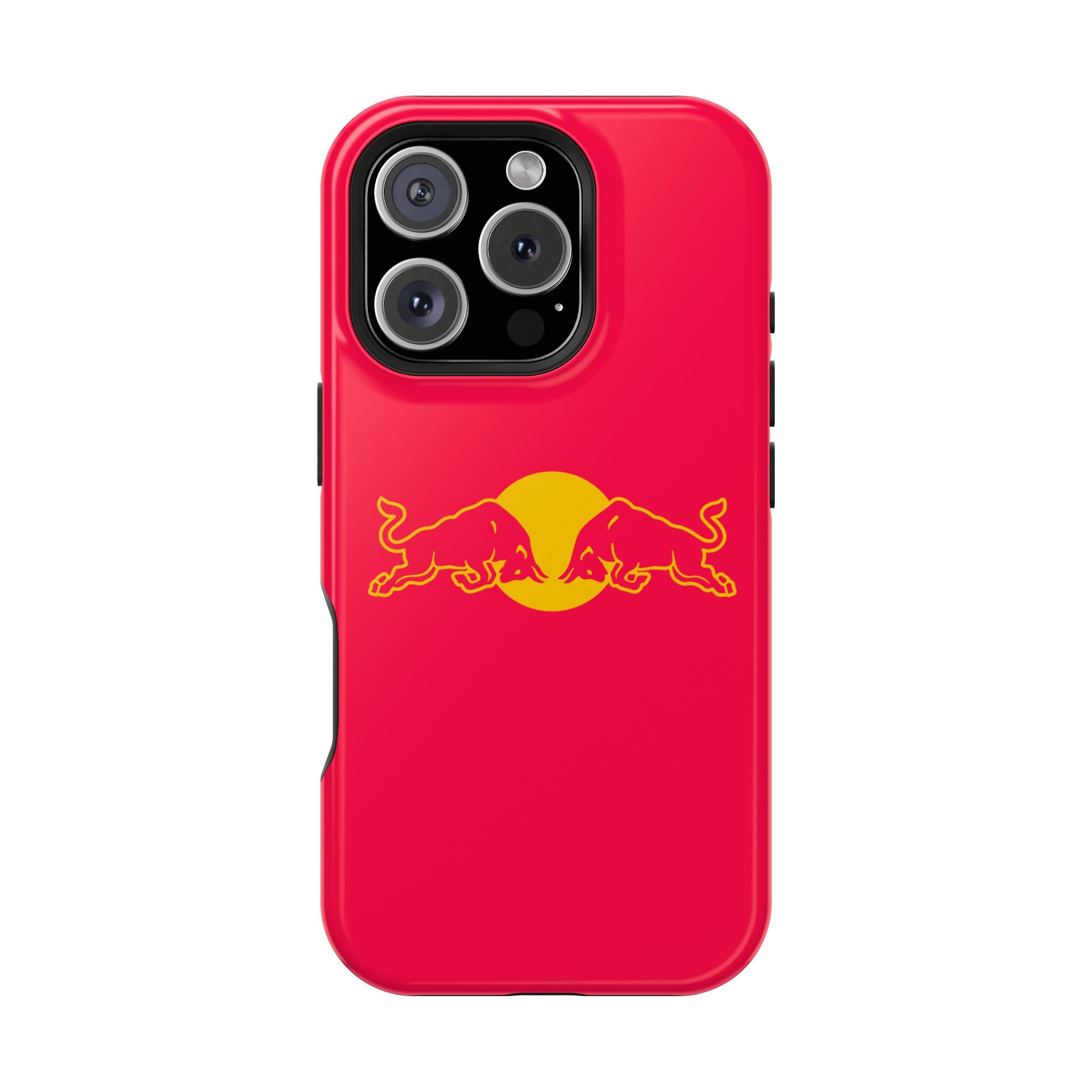 Estuches magnéticos resistentes inspirados en el rojo de Red Bull