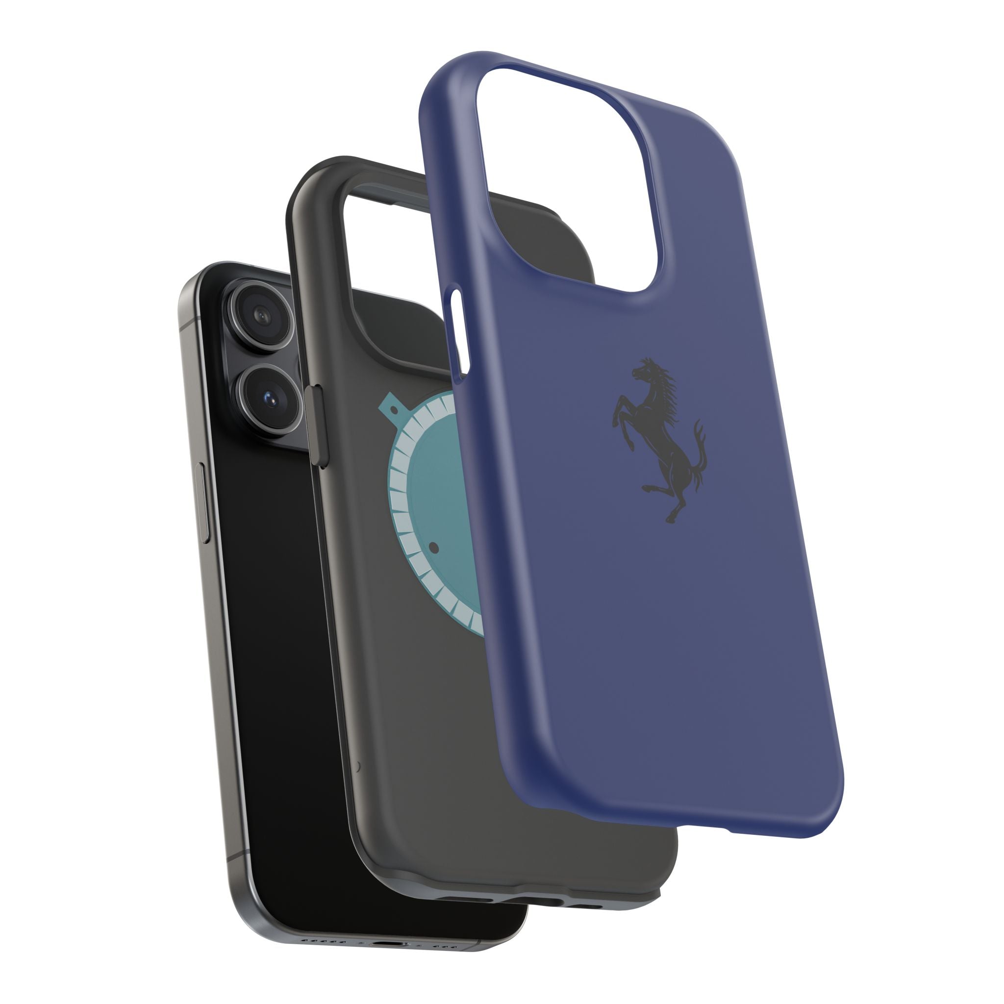 Ferrari horse Blue pozzi inspired Magnetic Tough Cases