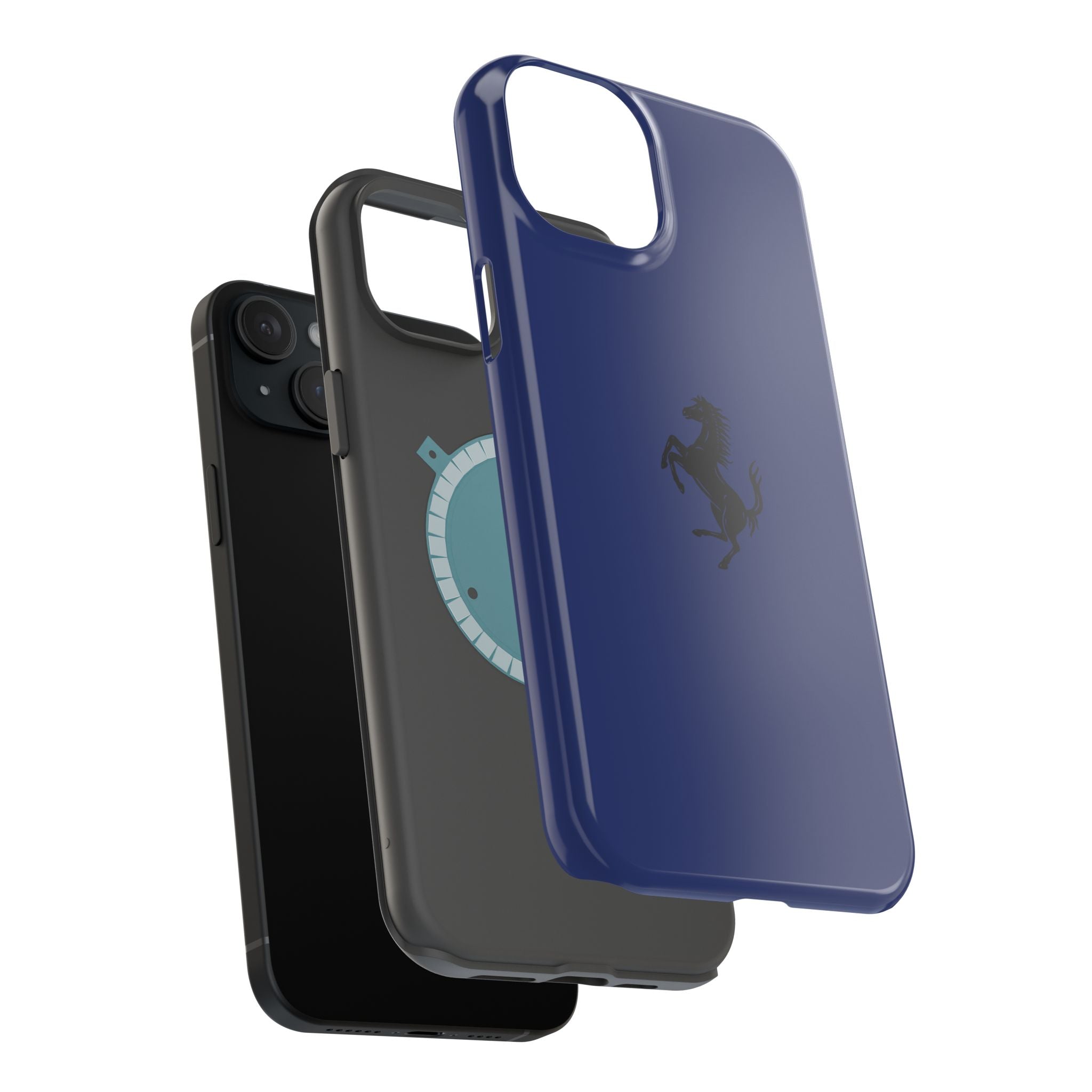 Ferrari horse Blue pozzi inspired Magnetic Tough Cases