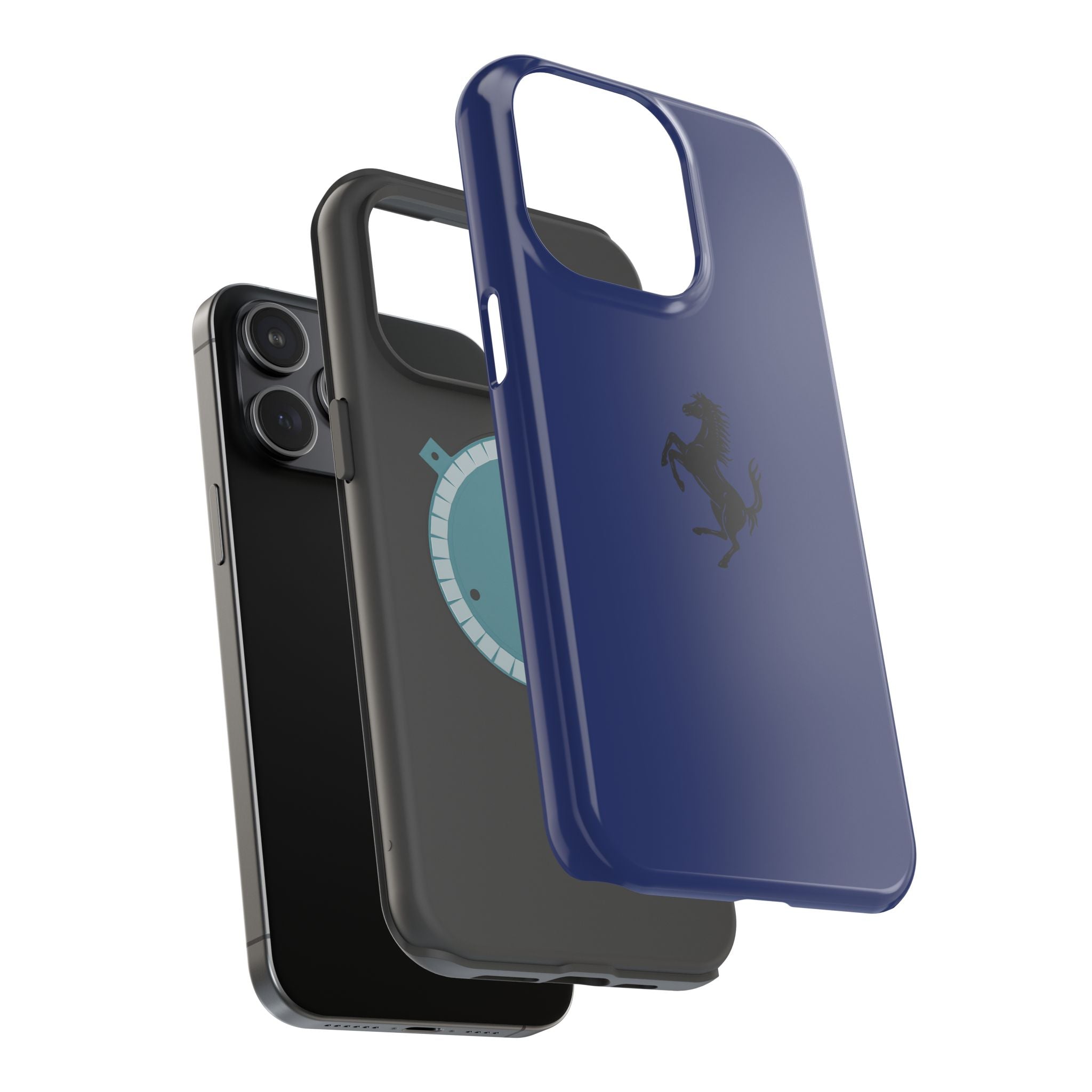 Ferrari horse Blue pozzi inspired Magnetic Tough Cases